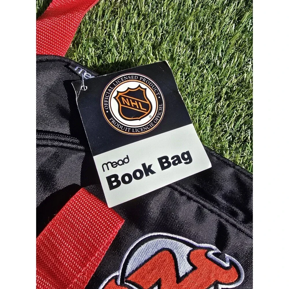 Vtg 90s Mead NHL New Jersey Devils Messenger Carry-on Gym Laptop Book Bag NWT